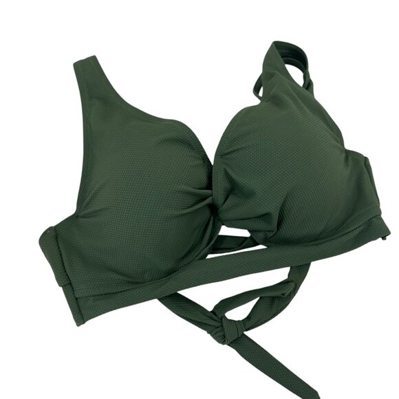 Shade & Shore Womens Green Bikini Top Push-Up Swimwear Size 34DD Back Strappy - Picture 12 of 14